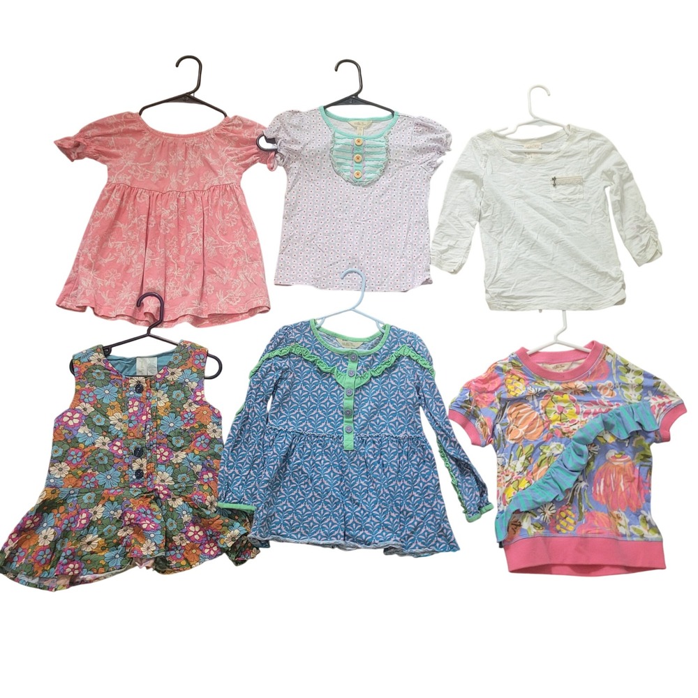 Matilda Jane Lot of 6‎ Size 6 Tops Floral Ruffle Whimsical Boutique Bright